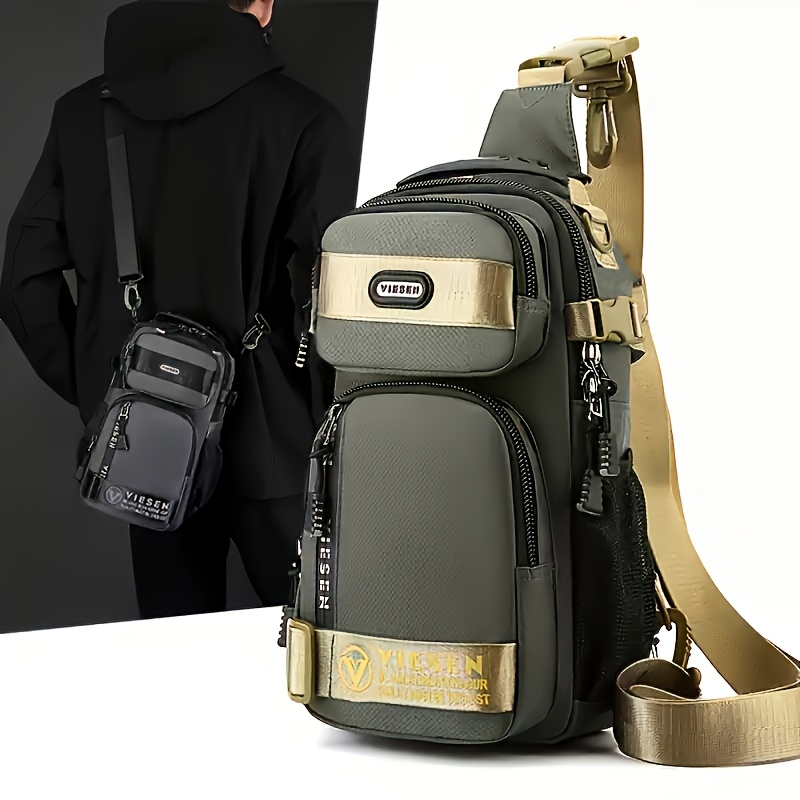 Sac Bandoulière Anti-Vol VIESEN Sac de poitrine tendance anti-vol multi-usage pour hommes et femmes, sac de voyage sportif à une épaule ou croisé, sac à dos léger et petit