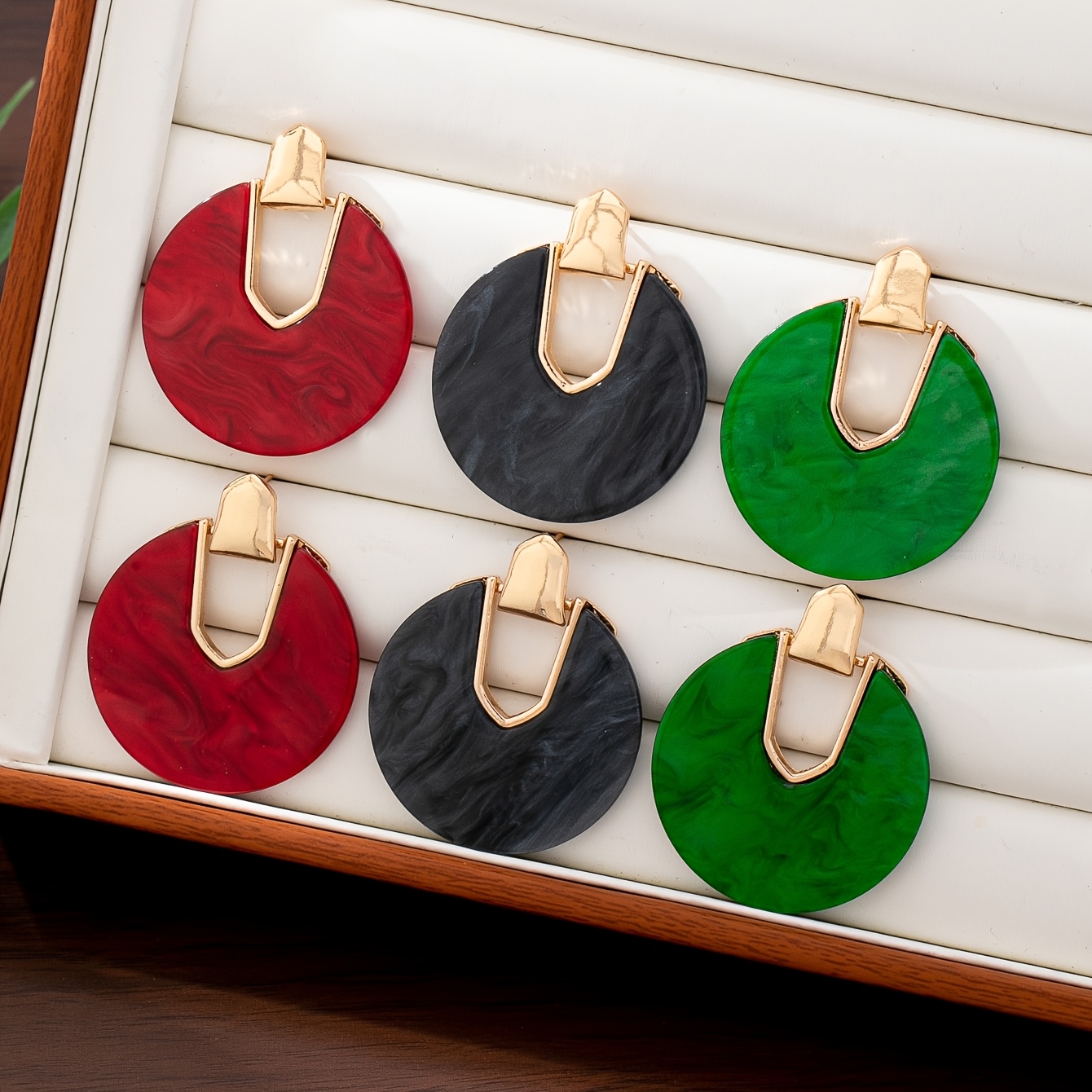 Women's Unique Geometric Acetate Drop Earrings