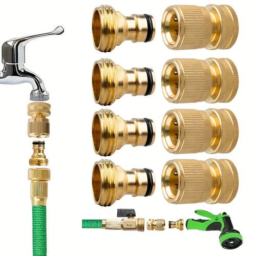 set of two quick connect fittings for garden hoses made of featuring 3 4 ght threads for female and male connections ideal for watering flowers