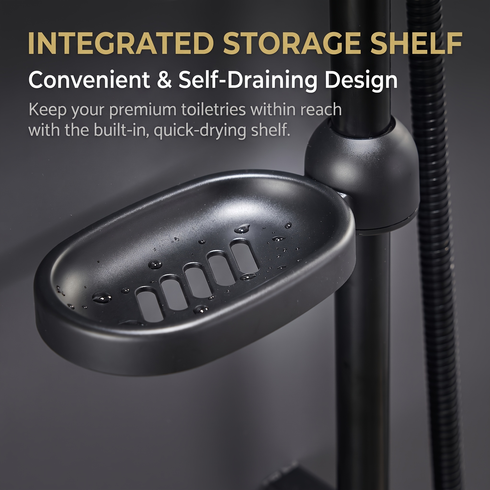 Adjustable Height Shower Riser Rail with Heavy-Duty Brackets