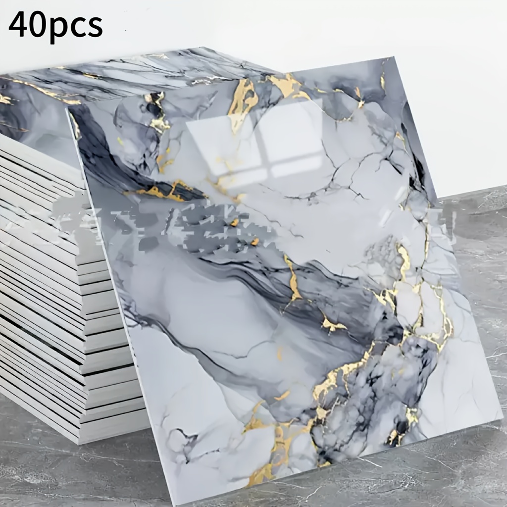 multi piece set   40pcs pieces high quality luxury tile effect self   stickers waterproof and wall stickers suitable for kitchen and bathroom diy combination assembly no residue