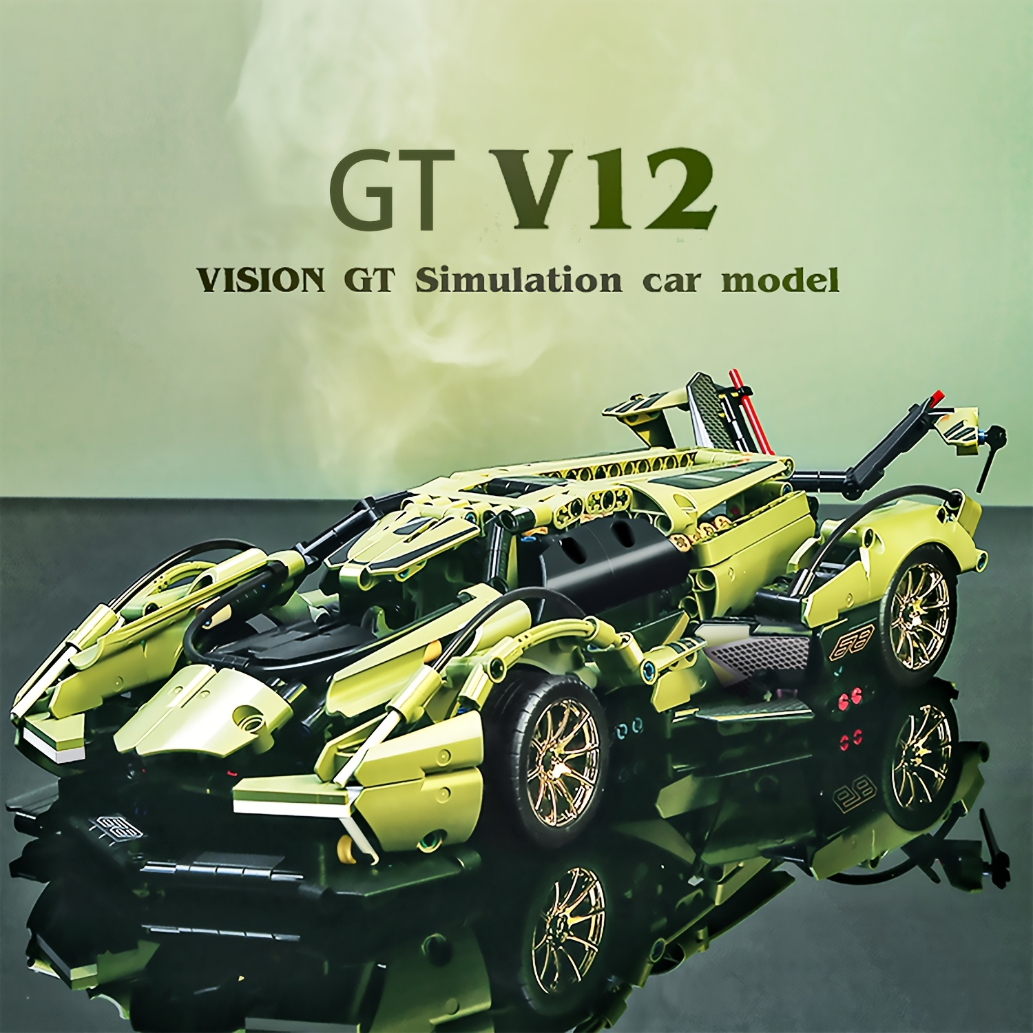 

V12-gt Supercar Set - 1:14 Collectible Car , 1039pcs, , For 14+ &