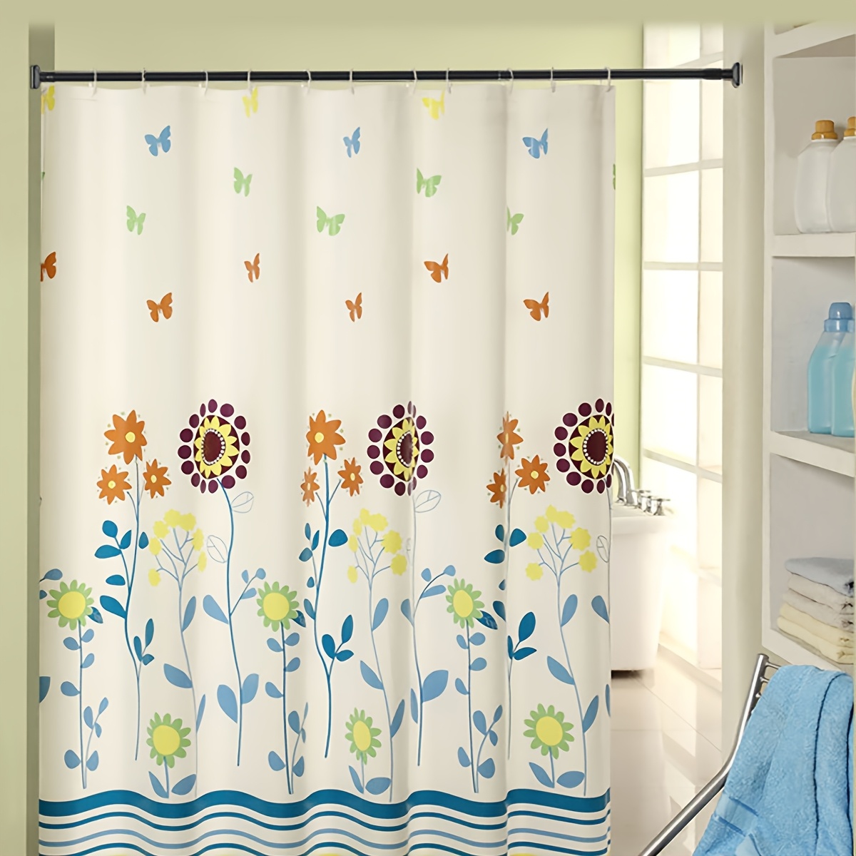 Multifunctional No-Drill Shower Rod, Easy Installation
