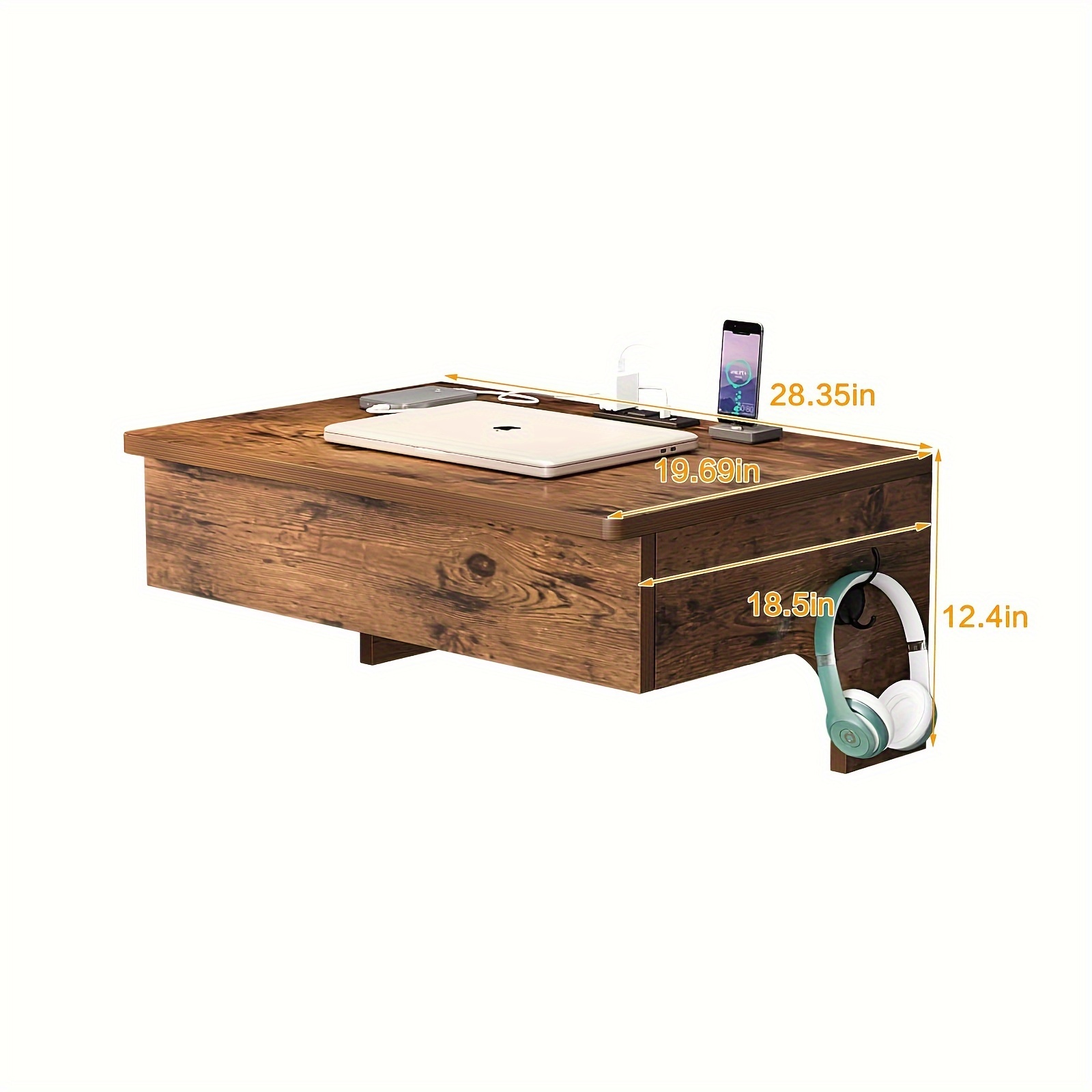 Wlive wall mounted floating desk with storage hotsell