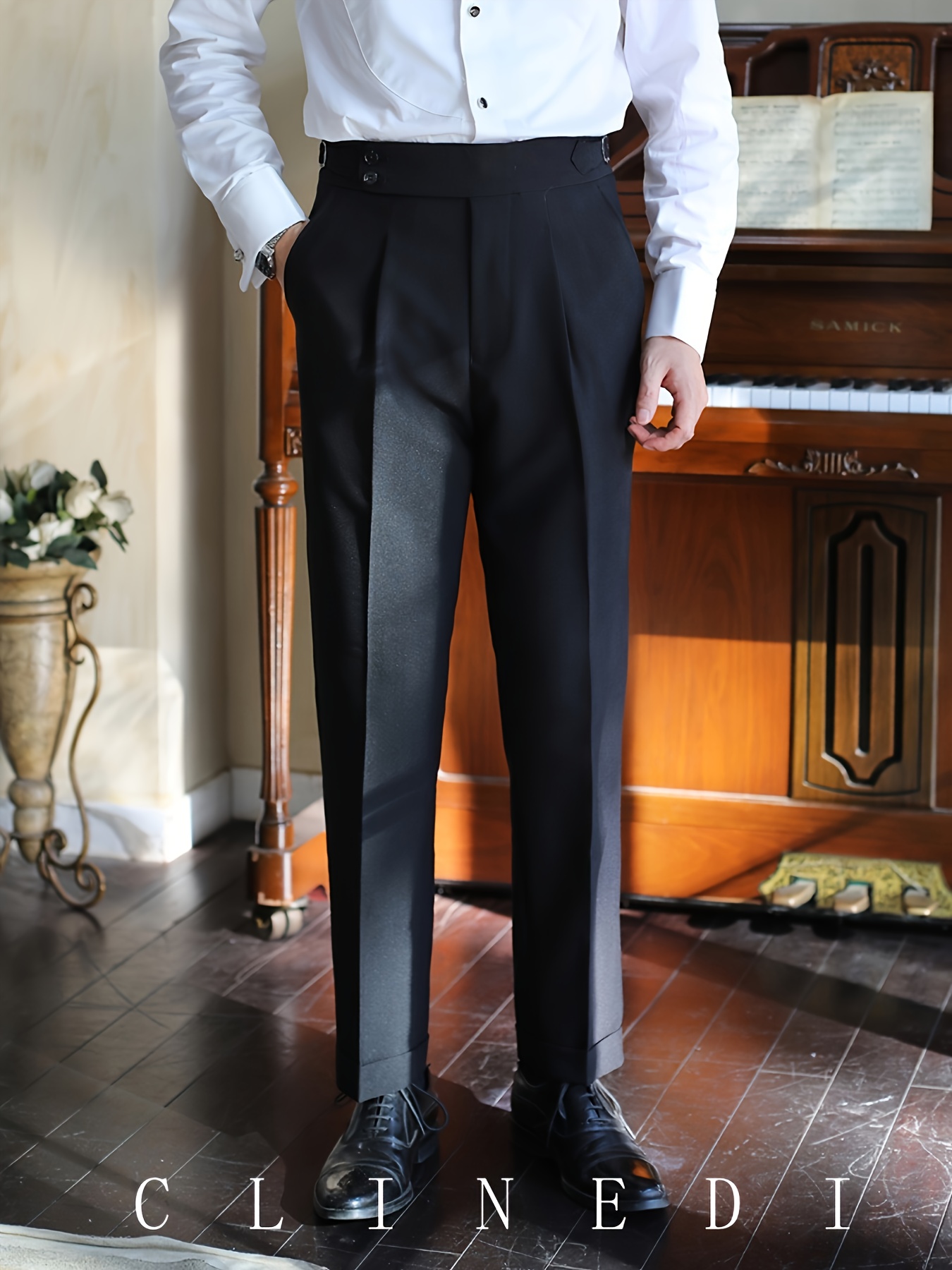 men's high waisted dress pants BERKLEY® Houndstooth High Waist Dress Pants for Men