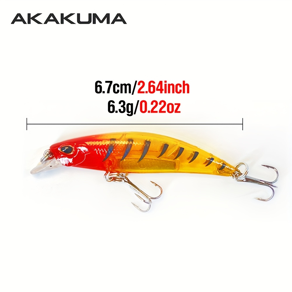 アカクマ 8個セット マルチカラー シンキングミノー釣りルアー 6.7cm