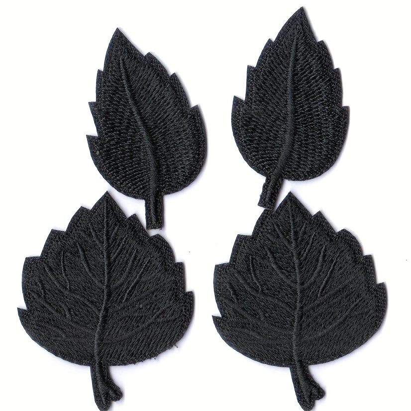 TEMU Badges de transfert thermique Feuille Noire, Écussons Brodés, Badges de Couture, Transfert Thermique, Écussons de Couture ou Brodés, Écussons
