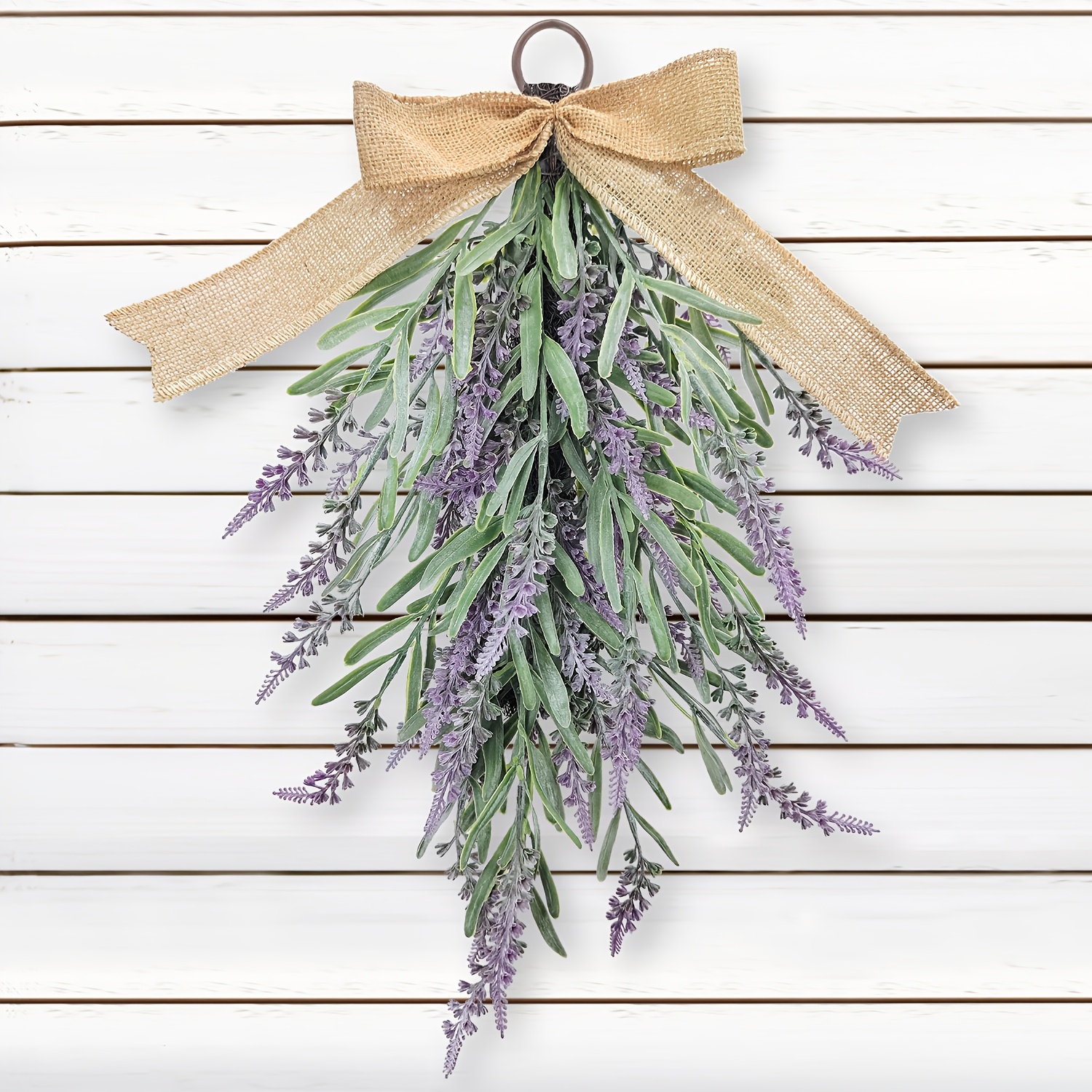 

Artificial Lavender Hanging Garland, 21.2 Inch Plastic Lavender With Bow, Spring Decor For Home, Door, Yard, Room Decoration, Easter, Halloween, , Lei Day - No Container