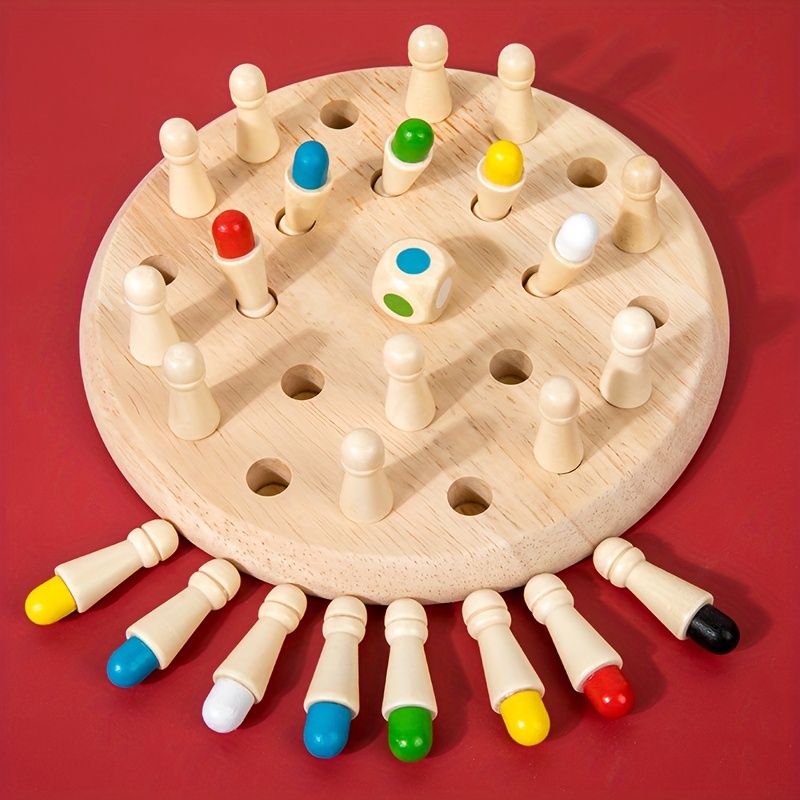 Wood Memory Chess Game for Parent-Child Learning & Concentration