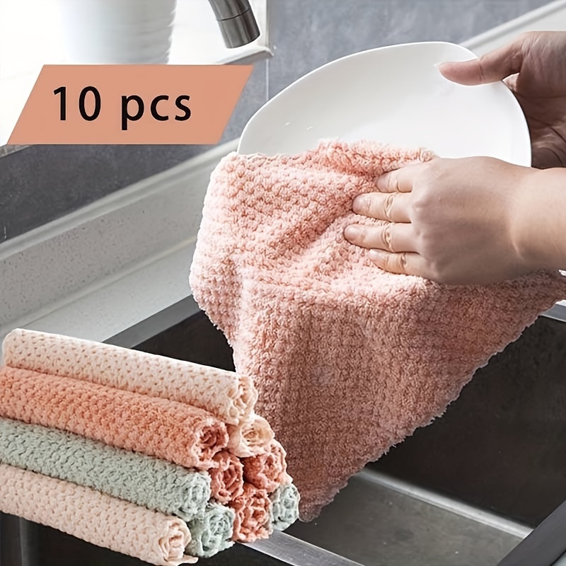 

10-pack Cotton Cleaning Cloths, Multifunctional Woven For Bathroom, Kitchen, Car, Glass - Reusable, Absorbent Household Towels For Dust Removal, Window Wiping, Car Washing