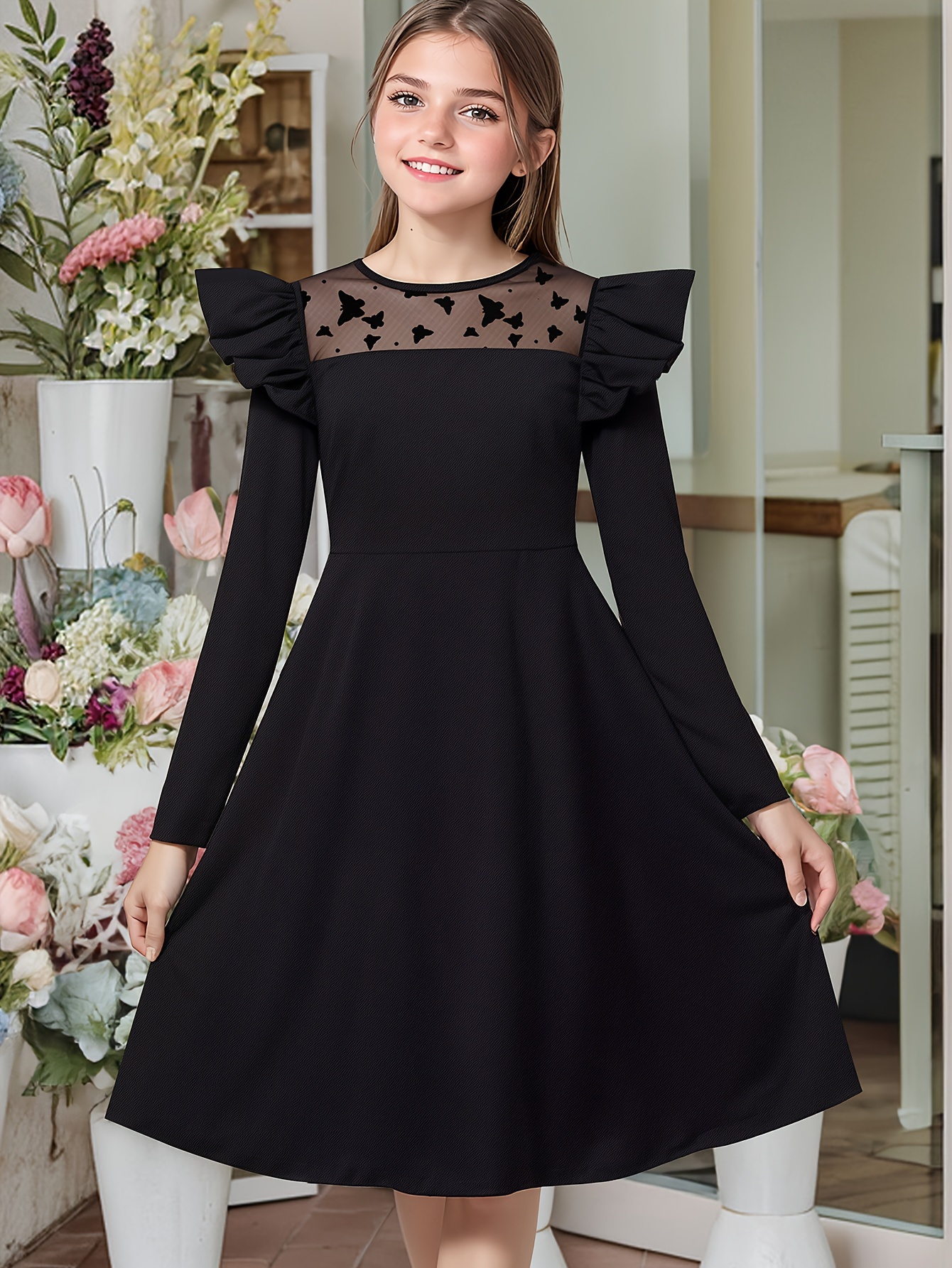 princess polly baby blue dress Free People Mia Embroidered Floral Black Velvet Mini Dress Women's XS