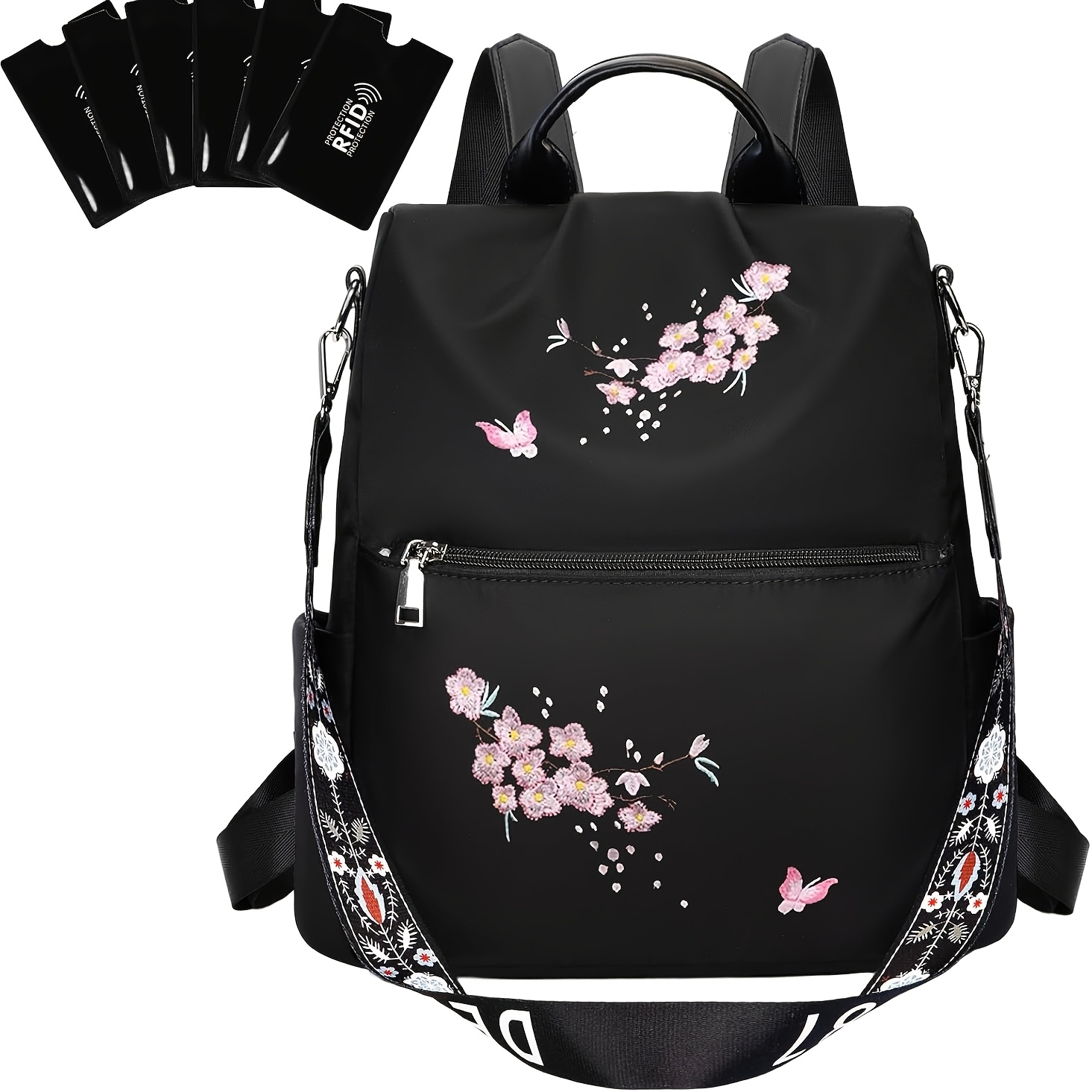 Image of Eshow Women's Backpack, Mini Anti-theft Women's Backpack, City Backpack, 3-in-1 Rfid Anti-theft Backpack, , Suitable For Commuting, School And Travel, Black