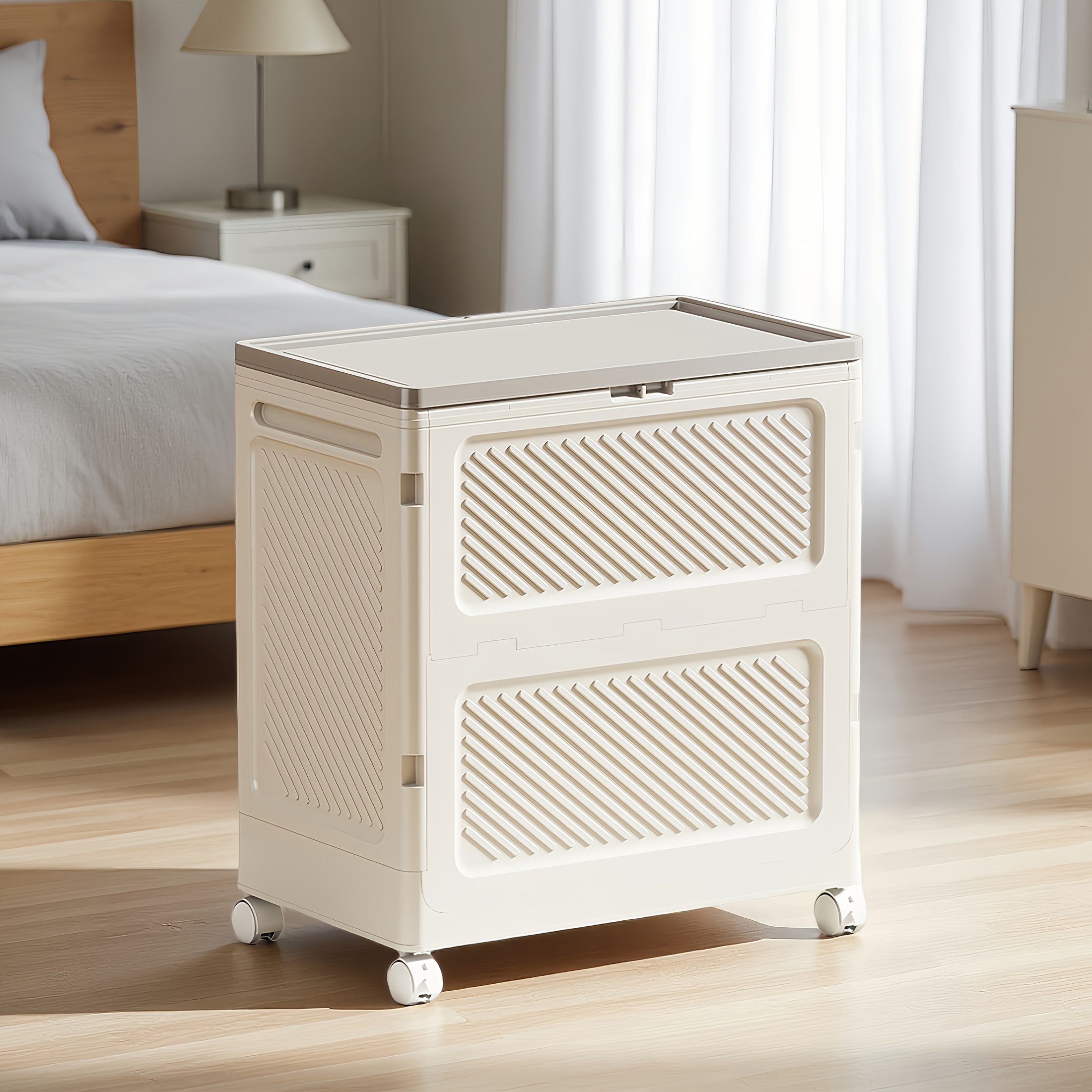 Large Capacity Waterproof And Dustproof Storage Box with Wheels, Multi Purpose Home Storage And Organization Solution Suitable for Bedroom, Living Room, Bathroom And Kitchen 7 Large Capacity Waterproof And Dustproof Storage Box with Wheels, Multi Purpose Home Storage And Organization Solution Suitable for Bedroom, Living Room, Bathroom And Kitchen - Image 7