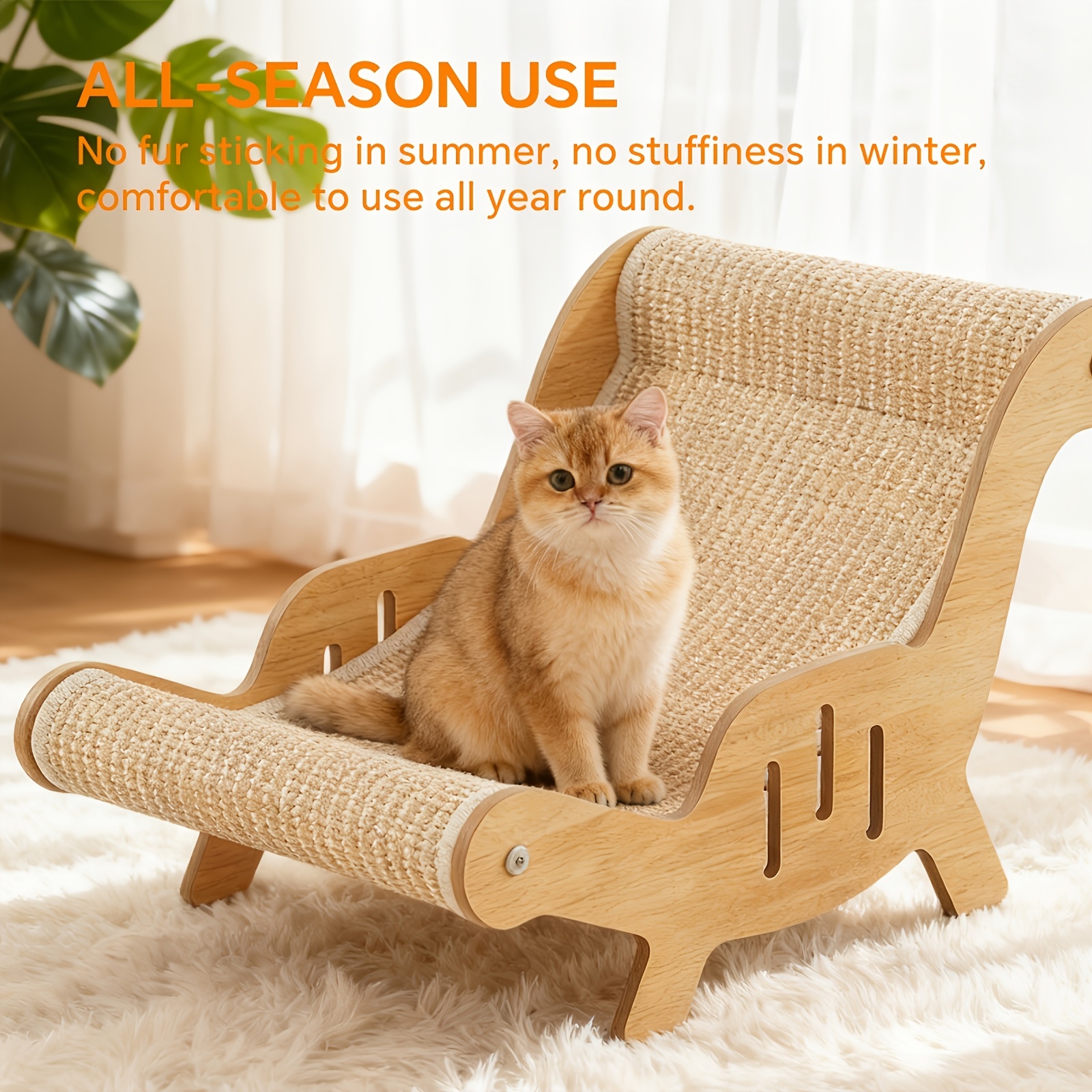 2in1 Natural Sisal Cat Scratcher & Lounge Chair.No Shedding, Breathable & Ultra Durable.Oversized Sofa Design with Scratch Resistant And Long Lasting Performanc.ideal for Scratching, Napping & Playing.Season-proof, Multi-functional Cat Bed.