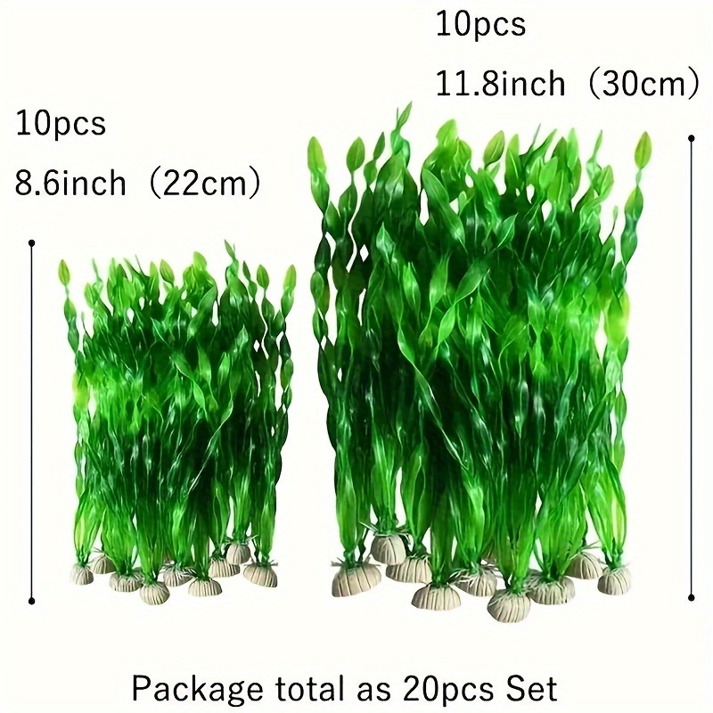 Image of A Set Of 20 Artificial Aquatic Plants For Aquarium Decoration, Realistic Plastic Water Plants For Fish Tank Landscaping