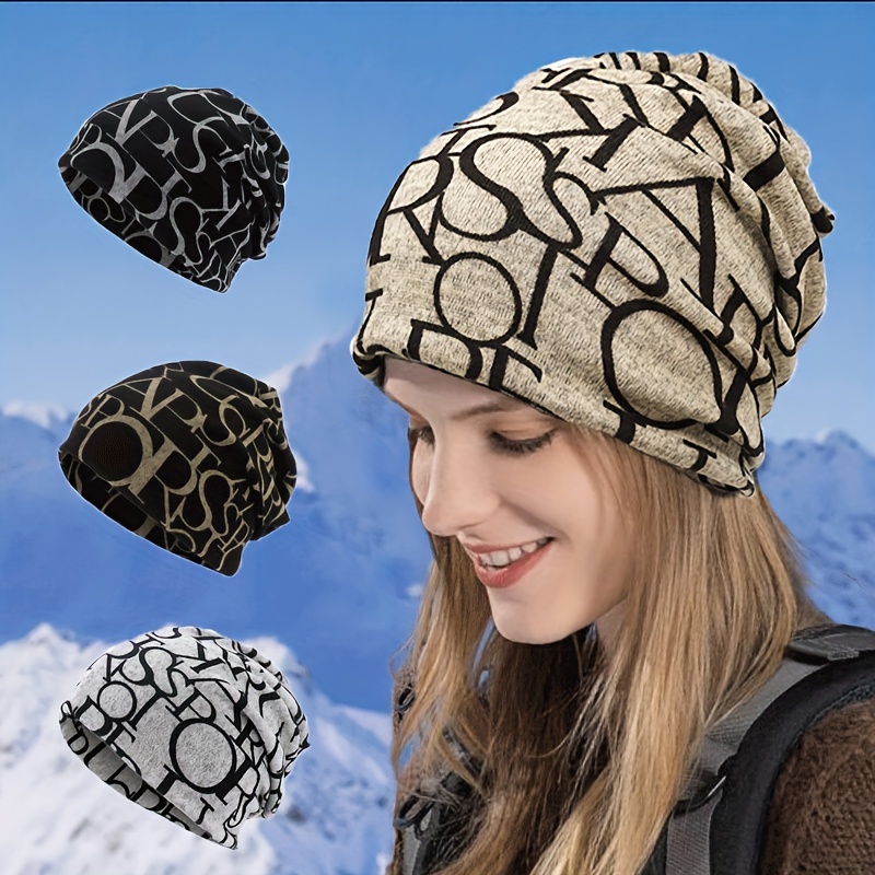 

4 Pcs/set Bohemian Floral Print Brimless Beanie For Women - Autumn And Winter Warm Chemotherapy Cap, Lightweight Multi Functional Headscarf - Multi Functional Neck Cover