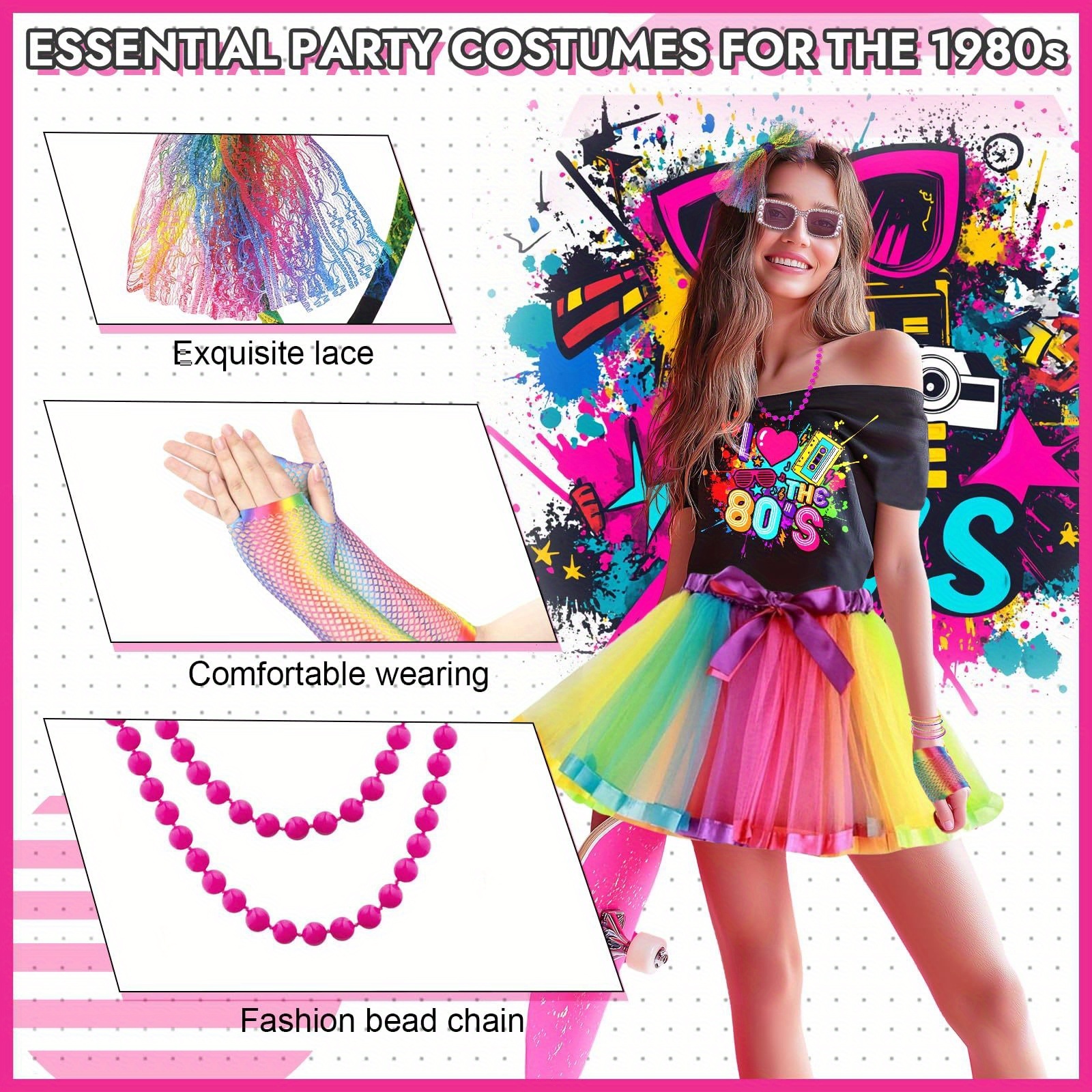 set 9 additions women inspired 80s featuring a retro fancy - Temu United  Kingdom
