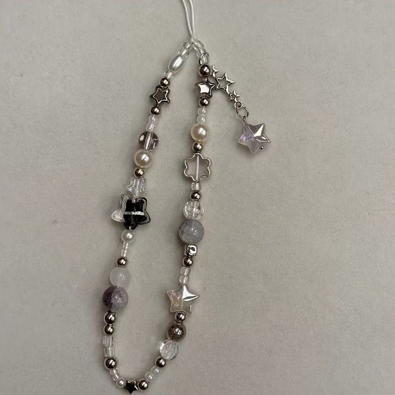 1pc Ins Wind Individual Mobile Phone Chain Hanging Rope Pendant Bag Earphone Camera Cdd Acrylic Bead