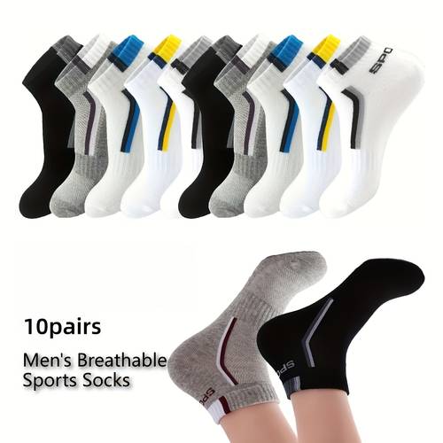 10 pairs of mens socks for spring and summer breathable ankle sports socks mesh casual thin short socks moisture wicking and comfortable socks sweat resistant
