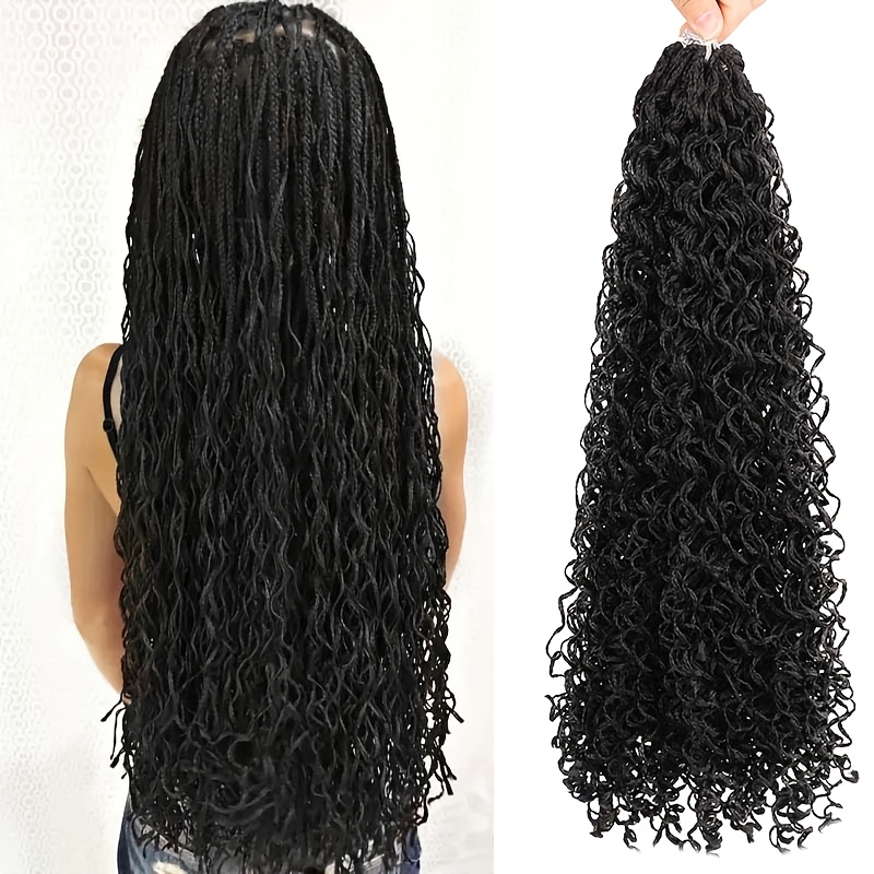 TEMU Braids Crochet Hair Synthetic Long Thin Straight Box Braids Hair Extensions Braiding Hair For Women