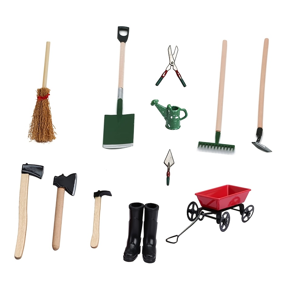 

12pcs Miniature Garden Tool Set, Dwarf Gardening Accessories, Props For Christmas Party Decor, Garden Ornaments, Non-electric Holiday Gifts And Decorations