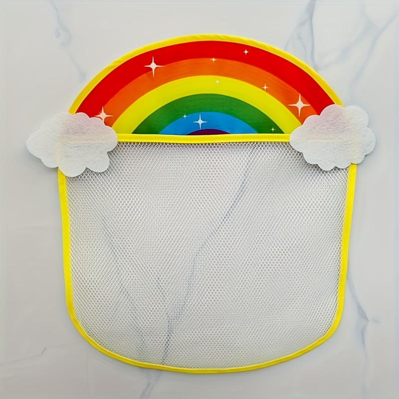 TEMU Wall-mounted Storage Bag For Bath, Bathroom Mesh Storage Bag, Cartoon Bath Storage Net With Suction Cups, Perfect Gift For Day