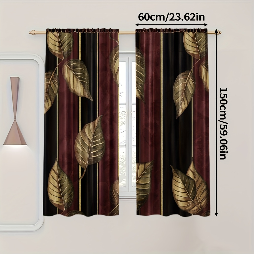 TEMU 2pcs Elegant Light Filtering Curtains - & Pattern Window Drapes, Semi-opaque Privacy Window Treatments For Living Room, Bedroom, Kitchen,