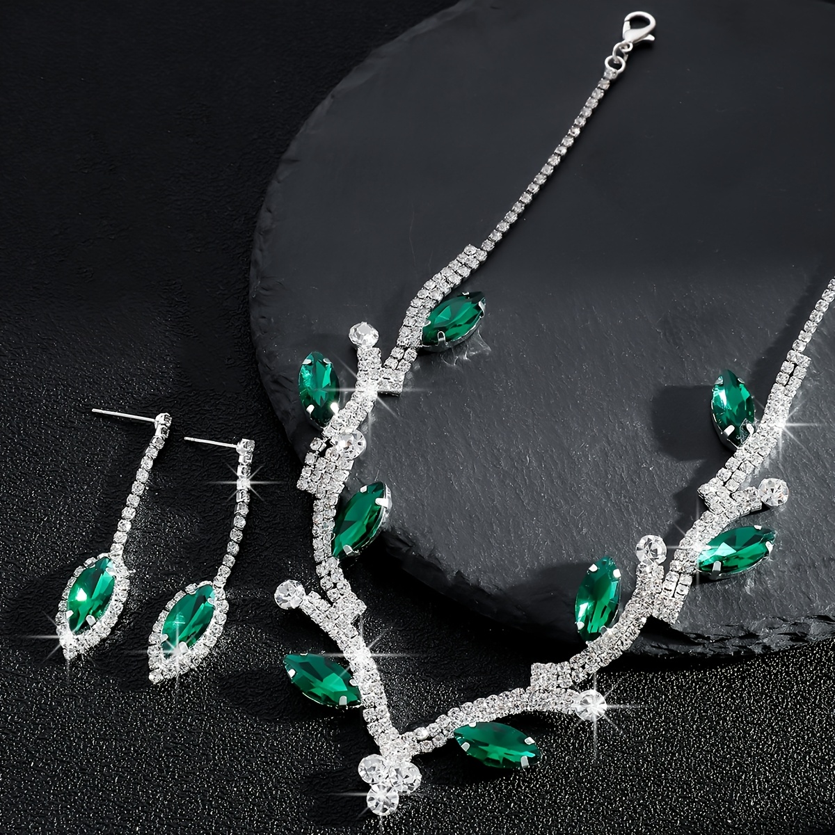 Bridal Vine Leaf Necklace and Earrings Set
