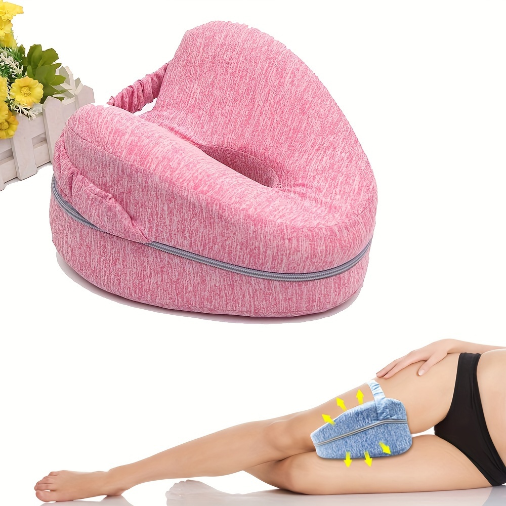 Simple Gray, Cute Side Sleeping Pad With Tie Strap Knee Leg Pillow