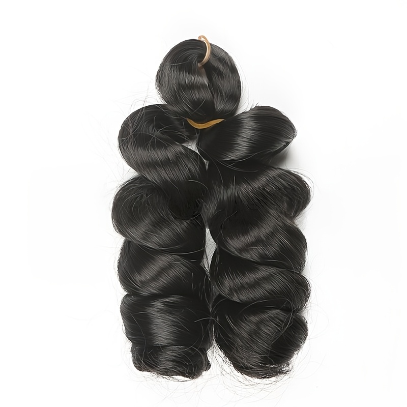 TEMU 1pc 10 Inch Dimensional Curly Loose Wave Crochet Braids - Ladies' Multifunctional Synthetic Hair Extension, Featuring Fluffy Curly And Deep Wave