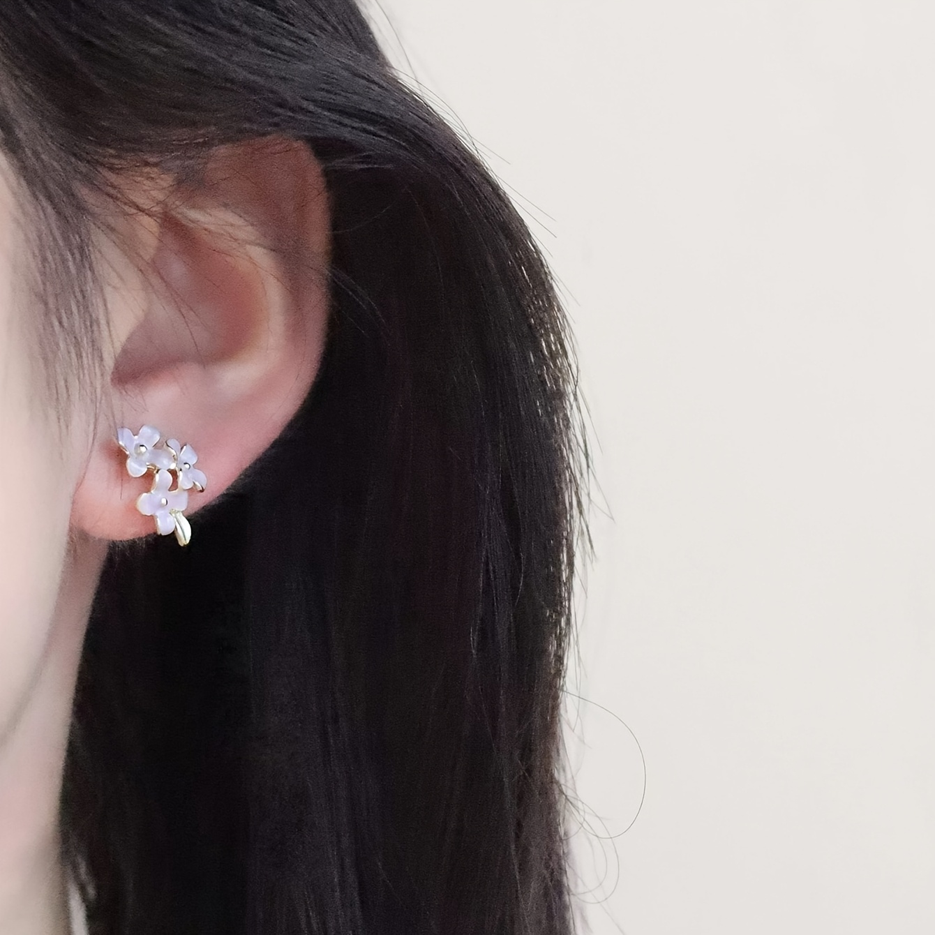 Stylish Enamel Floral Drop Earrings for Women
