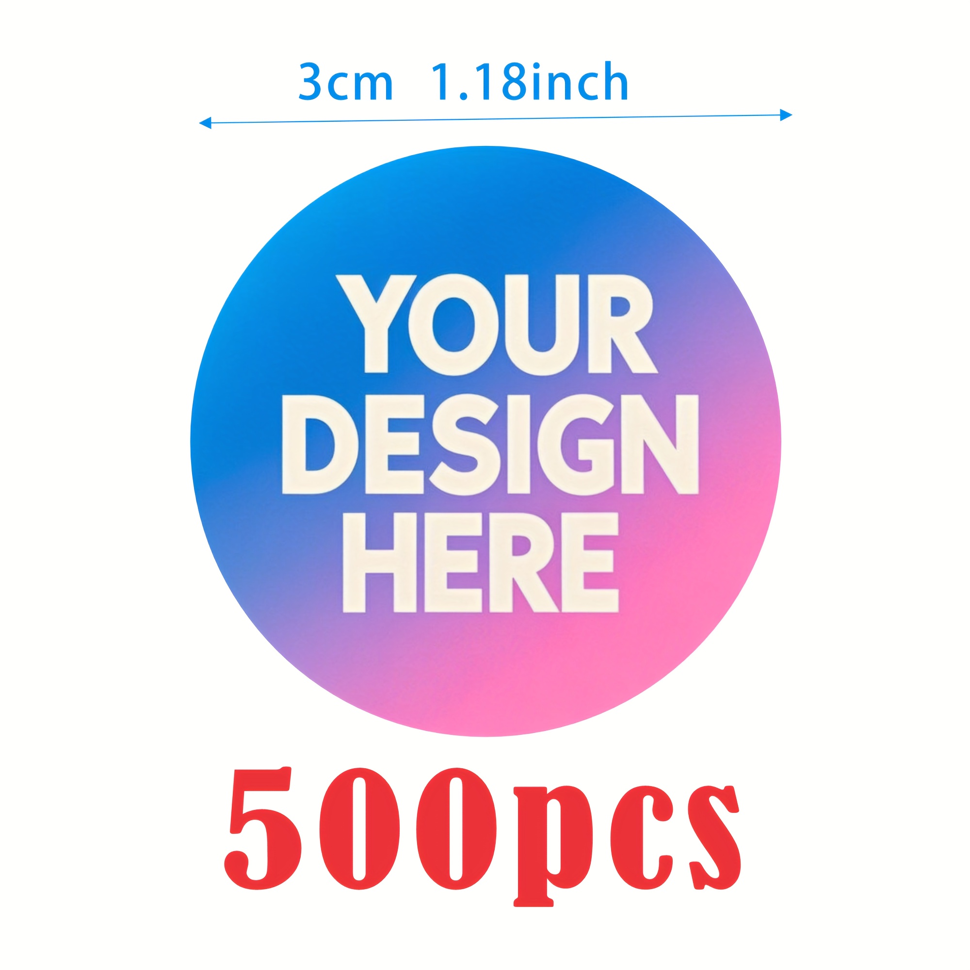 3cm/1.18inch, 500/1000pcs, Round Custom Sticker Labels For Product Packaging And Handmade Crafts