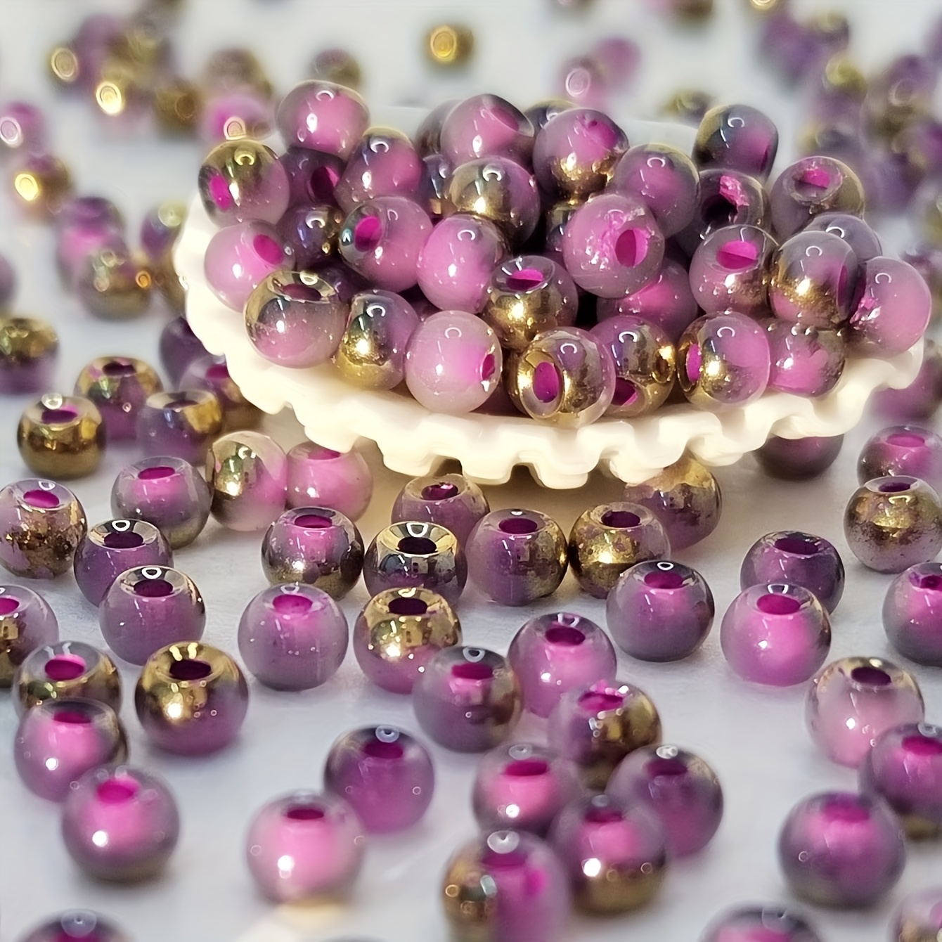 405pcs 4mm Colorful Artificial Glass Jade Beads for DIY