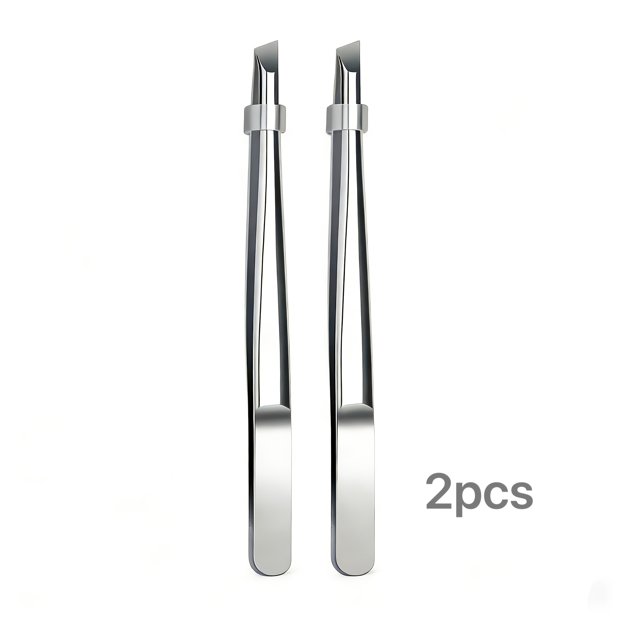 TEMU 2pcs Set Of Stainless Steel Tweezers For Eyebrow Removal, Beard Removal And Eyebrow Trimming Tools, Eyelash Curler, Hair Removal Tweezers