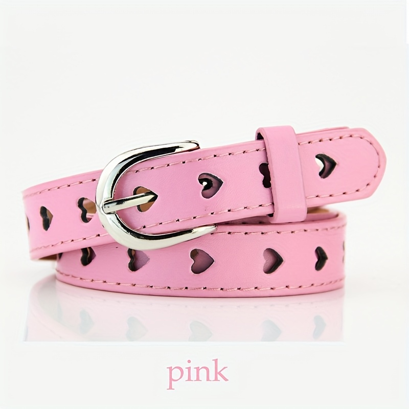 1pc Women's Casual Belt With Heart - Colorful Options, Durable Regular Size Belt For Dresses & Jeans, Easy- Cloth Care