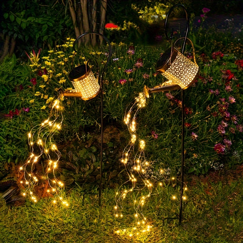 

Solar Watering Can Light - Metal Led Lantern With Solar Charging, Star-shaped For Outdoor Garden, Patio, Pathway, Lawn Decor, Solar Battery Powered, No Remote Control Included