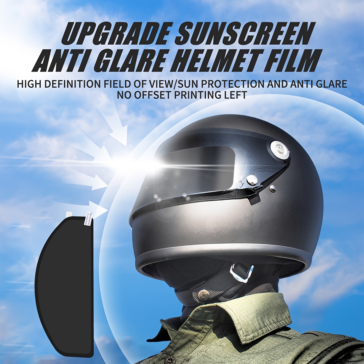 1pc motorcycle helmet sunscreen film summer riding anti - Temu Kuwait