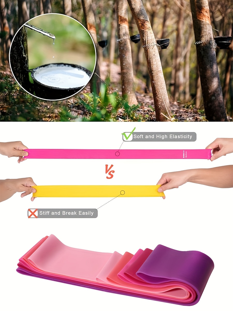 5pcs Resistance Bands Set - Heavy-Duty TPE Exercise Bands with Color-Coded Resistance Levels (Light, Medium, Heavy) - Stackable & Portable for Yoga, Pilates, Gymnastics, Dance - Ideal For Home, Travel, Or Gift - Compatible With Fitness Apps & Workou