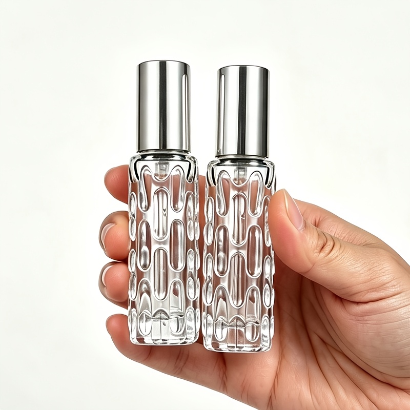 TEMU (10ml, 2-pack) Portable Glass Perfume Atomizer, Mini Travel Spray Empty Bottle, Travel Perfume Dispenser