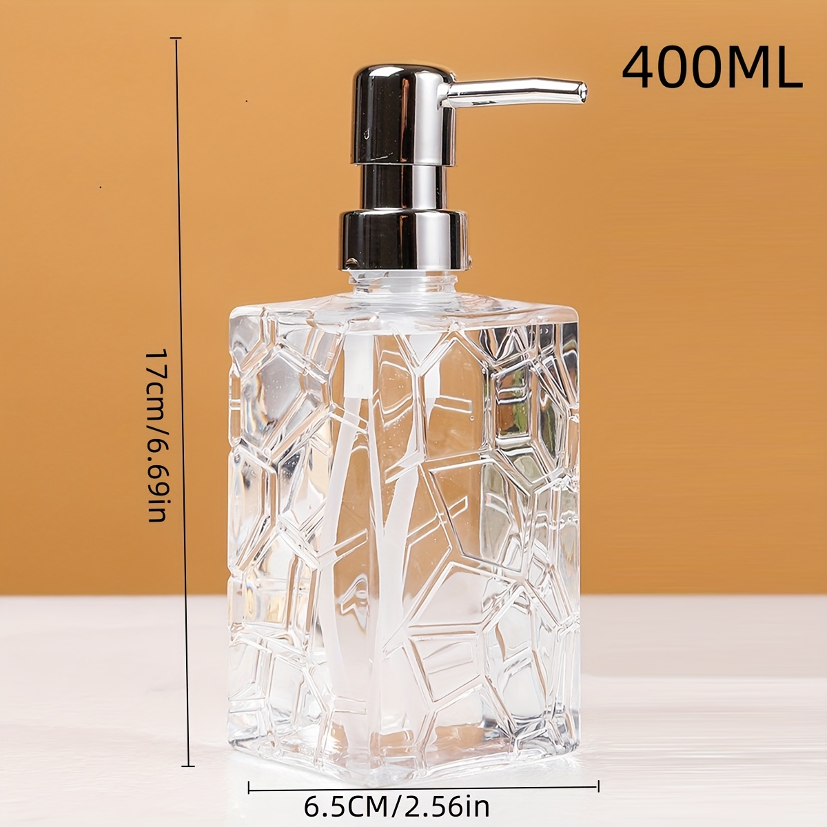 1pc 400ml reusable refillable soap dispenser bottle with     plastic pump dispenser for bathroom kitchen high quality hand soap or lotion container soap dispenser bathroom details 5