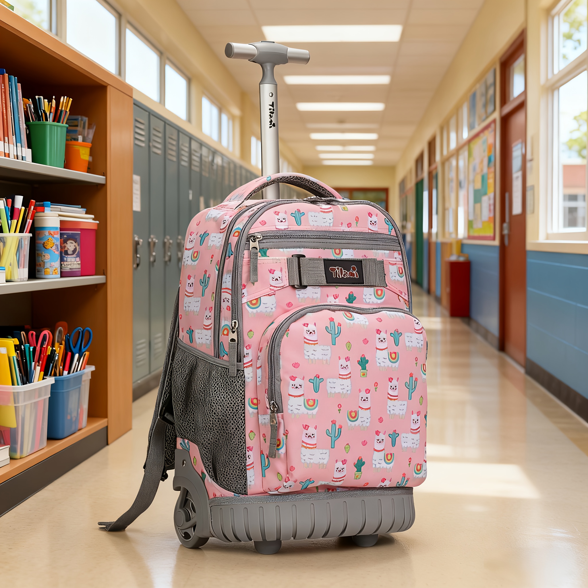 rolling backpack s wheeled backpack 18in double - Temu