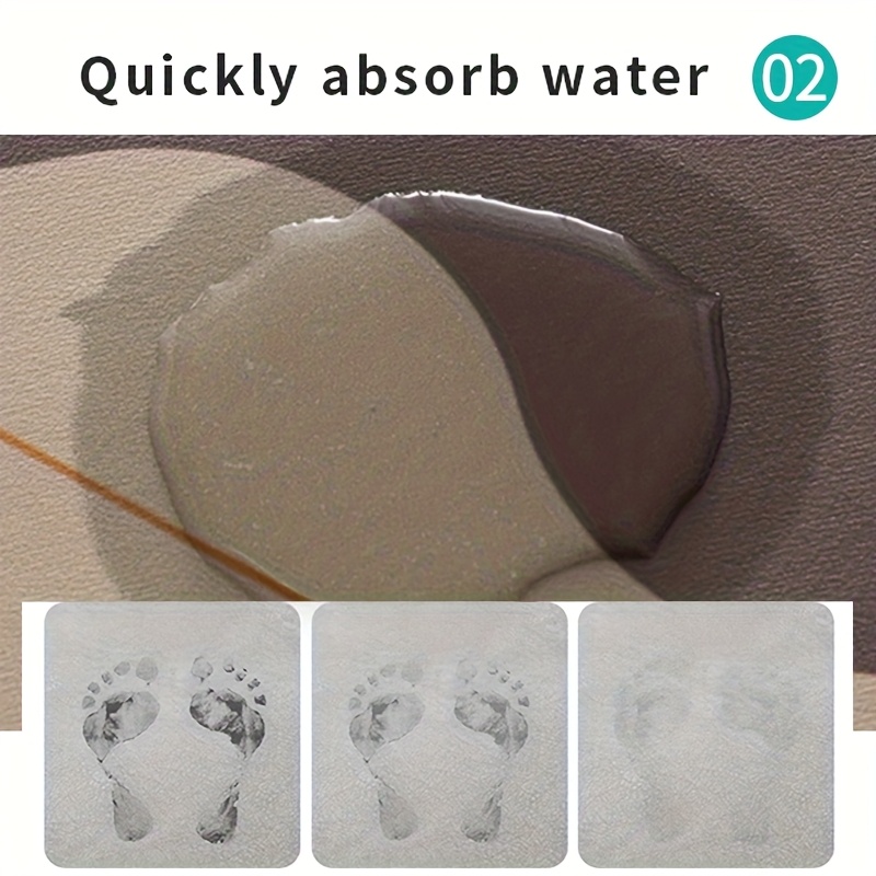 1pc diatomite bath mat super absorbent kitchen rug bathroom floor mat long doormat vintage style non   for bath kitchen hotel entrance welcome mat short pile washable for home laundry bathroom decoration Product details 3