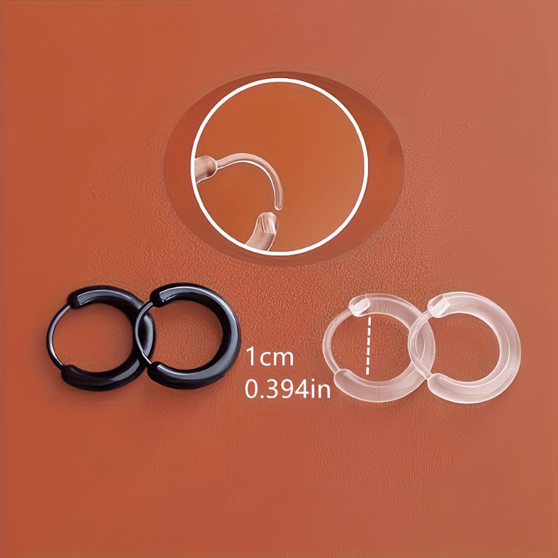 4pcs Minimalist Resin Hoop Earrings Prevent Ear Piercing Clogging