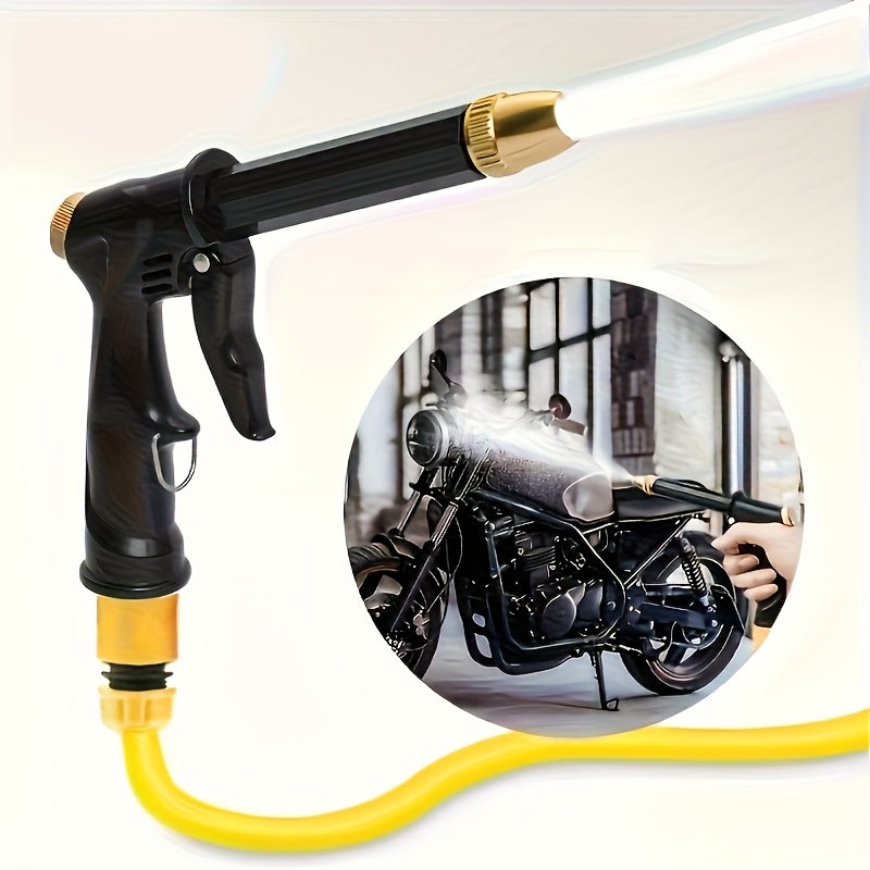 1pc high pressure motorcycle car wash gun durable plastic construction adjustable nozzle with garden hose connector ergonomic grip suitable for bikes vehicles suvs trucks heavy duty manual cleaning tool multi functional outdoor sprayer essential for   pressure washer accessories gun vehicle maintenance versatile sprayer   tool truck drivers       sprayer truck owners 6