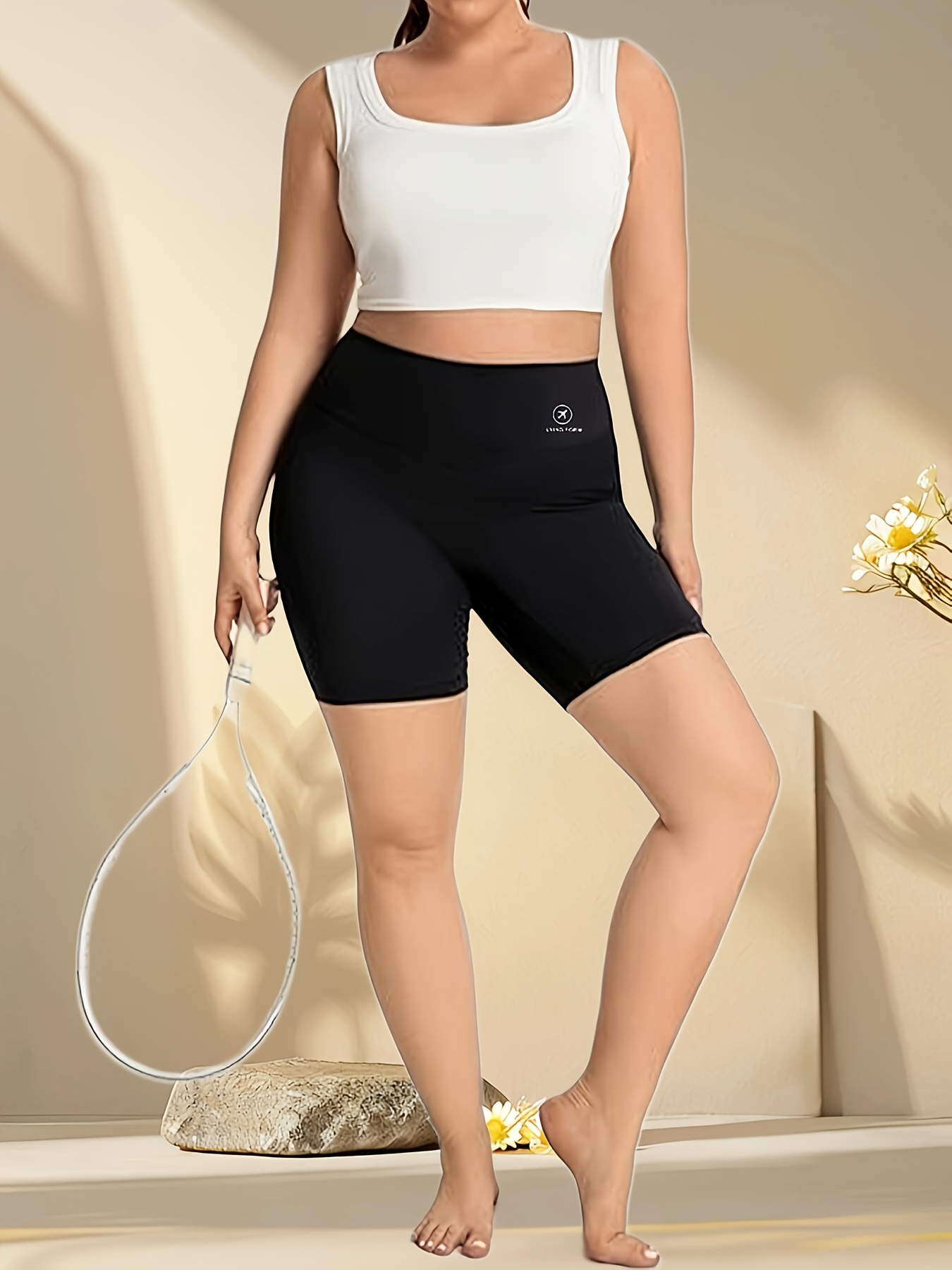 women's high waist tummy control cycling shorts stretchy non