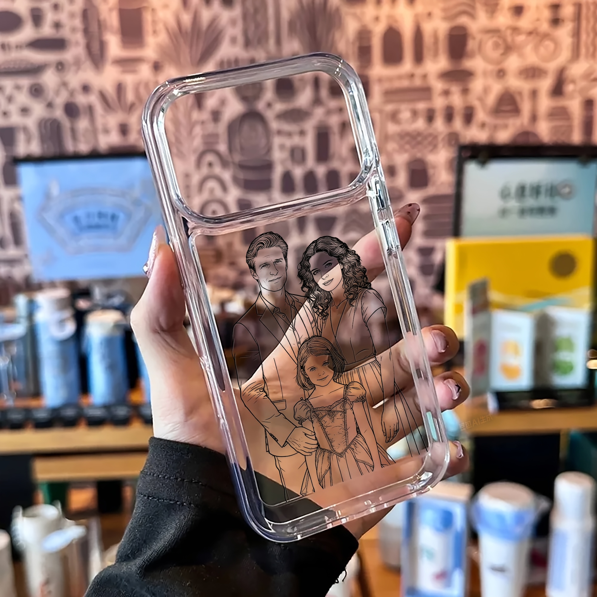 E-shop Handyhülle - Personalisierte, individuell gestaltete Zeichenhülle, kompatibel mit iPhone 17 16 15 14 13 12 11 Pro Max, Geschenk für Mann und