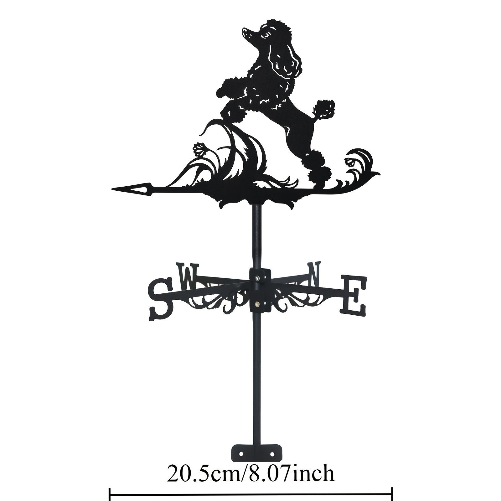 1pc Poodle-shaped Weather Vane - -mounted Wind Indicator, Outdoor Suitable For Farm, Yard, Garden Decor With Poodle-shaped