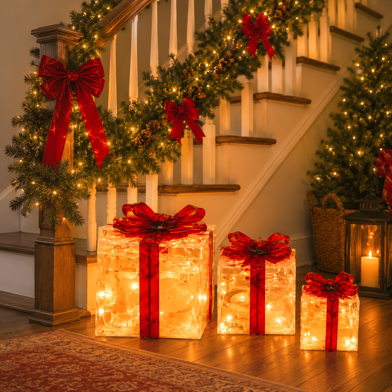 TEMU Noël 3pcs, Décoration Jupe d'Arbre de Noël, Intérieur et Extérieur Décorations de Fête Cour 9