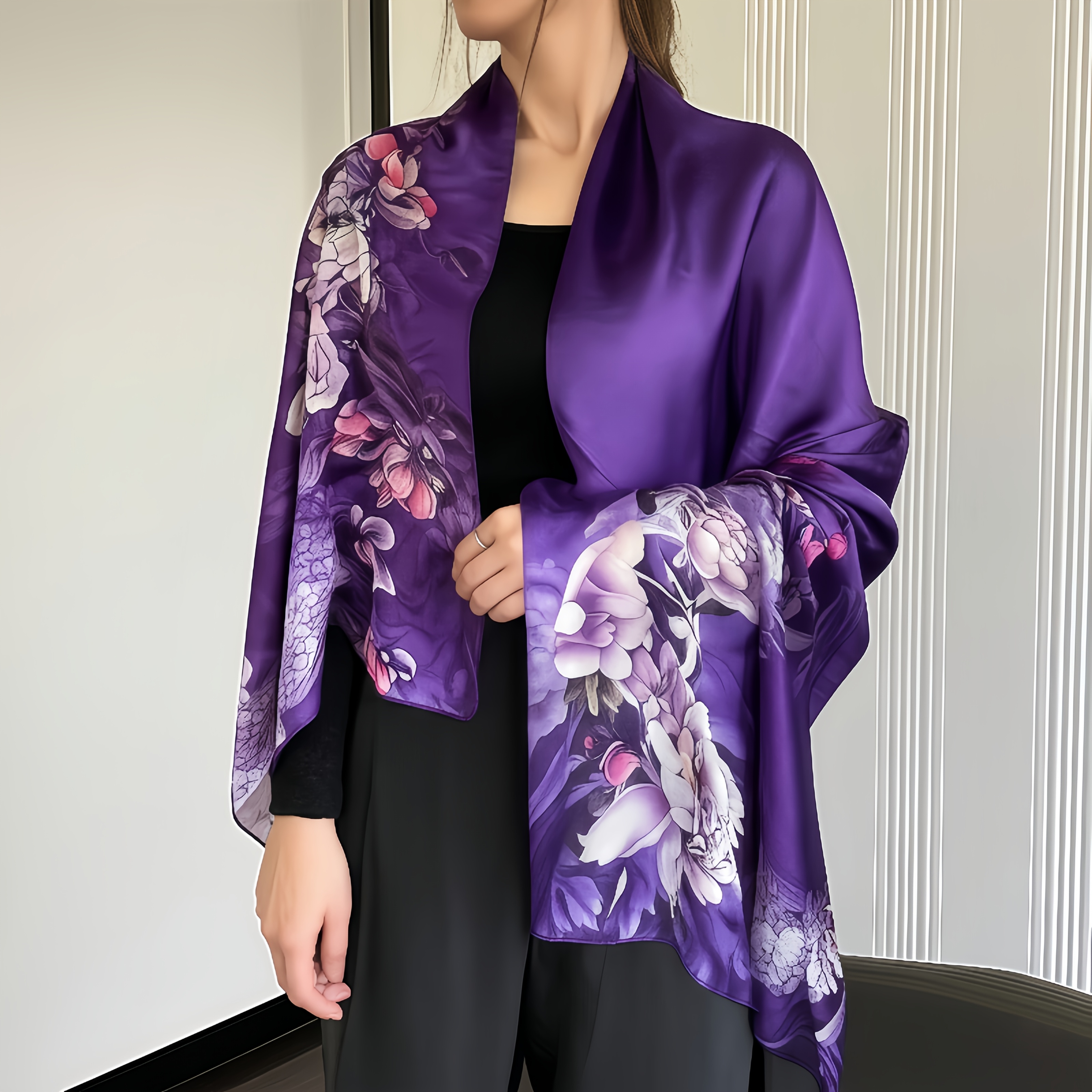 TEMU 180*70cm, Women's Silk Scarf, Women's Shawl, Long Silk Scarf, Blanket Scarf, Large Hair Scarf, Women's Sleeping Scarf, Women's Fashion Scarf,