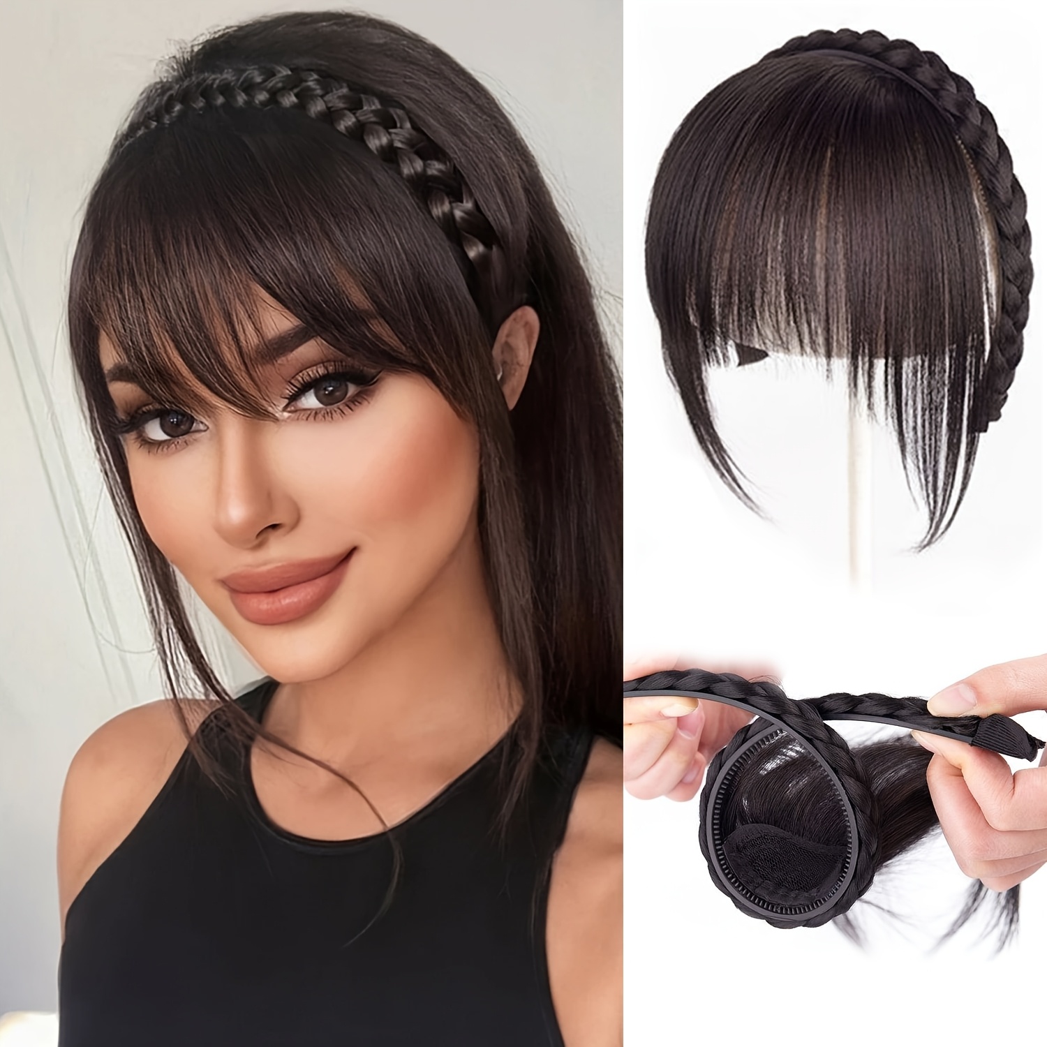 elegant clip in bangs hairpiece women synthetic loose wave Temu